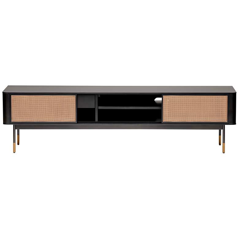 Image 7 Miriam 70 3/4" Wide Black Wood 2-Door Media Stand more views