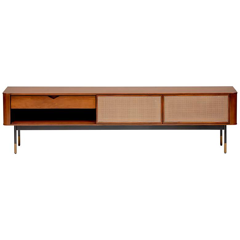 Image 2 Miriam 70 3/4" Wide Brown Wood 2-Door Media Stand