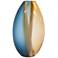 Mirina 16 1/2" High Blue and Amber Glass Decorative Vase