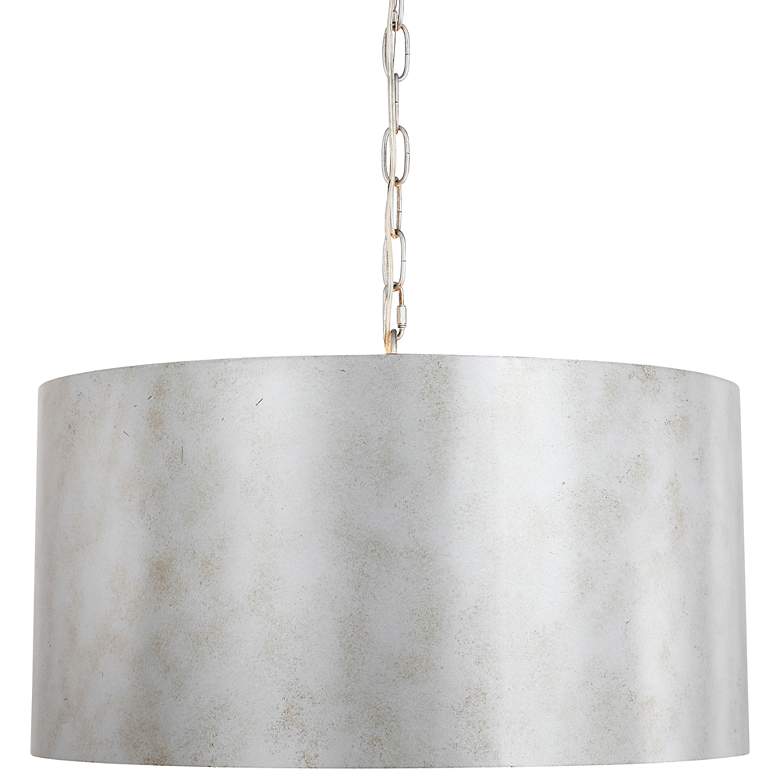 Image 2 Miro 20" Wide Vintage Silver Drum Pendant Light