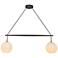 Miro 9" Wide Bubble Glass Dark Walnut Crossbar Chandelier w/ Black Acc