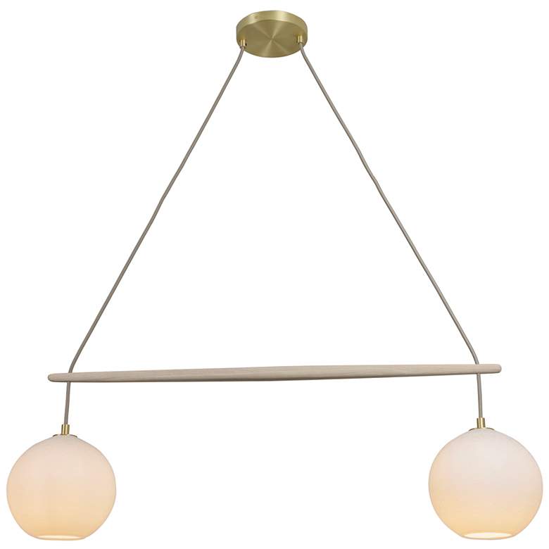 Image 1 Miro 9" Wide Clear Bubble Glass Walnut Crossbar Chandelier Black Accen