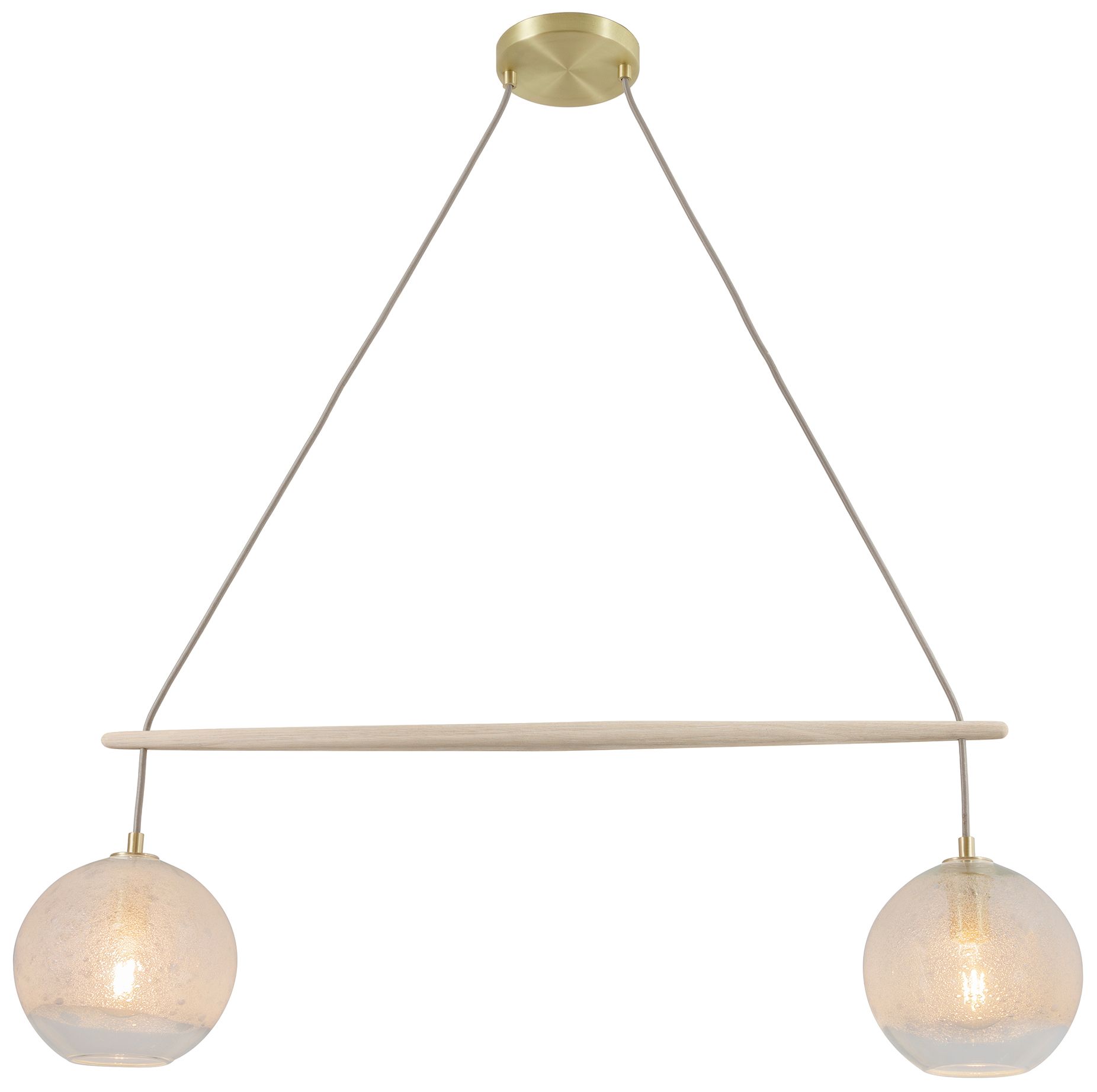 Miro 9"W Clear Glass Oak Crossbar Chandelier w/ Brass Accen Made to Or