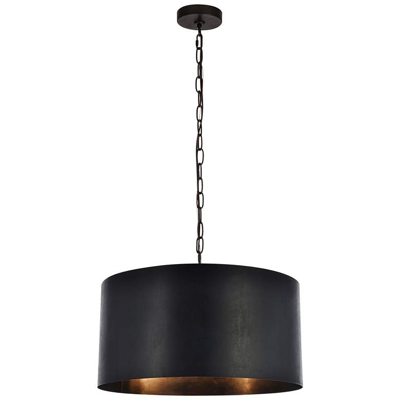 Image 1 Miro Collection Pendant D20 H11.75 Lt:3 Vintage Black Finish