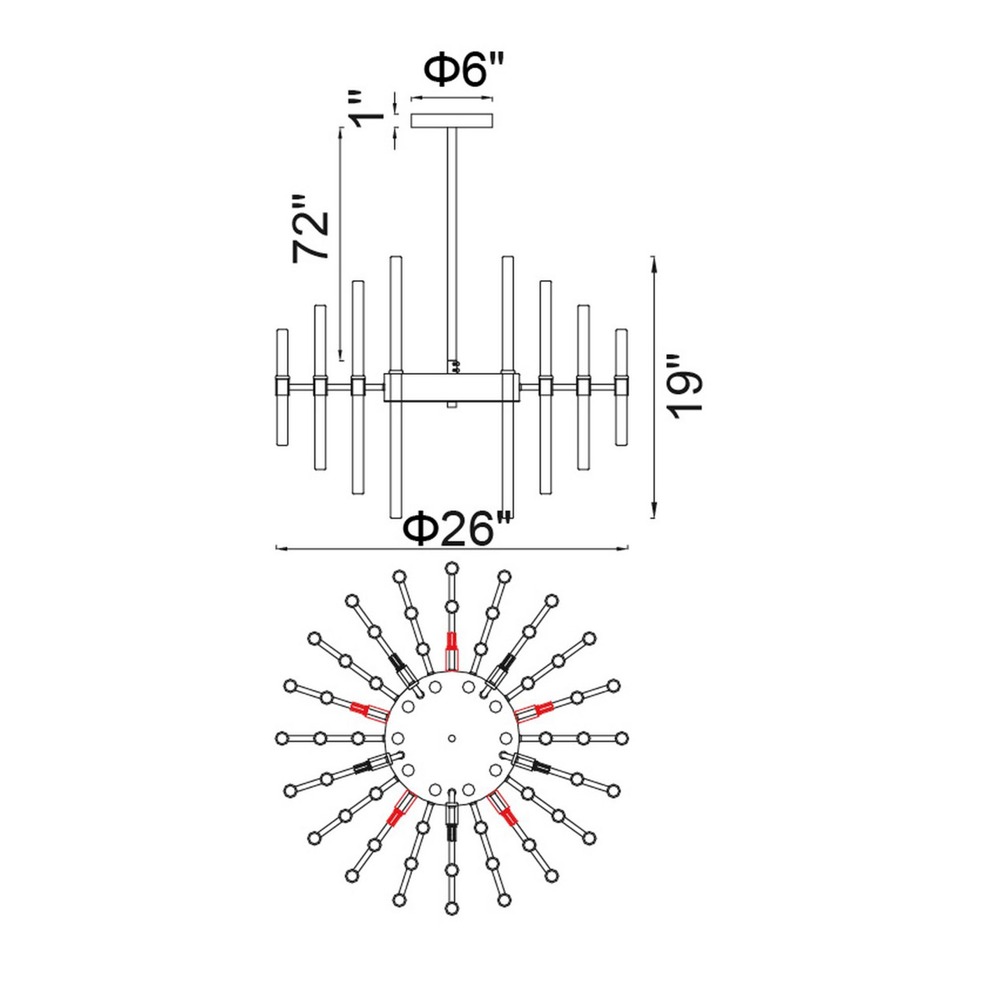 Miroir 10 Light Chandelier With Polished Nickel Finish