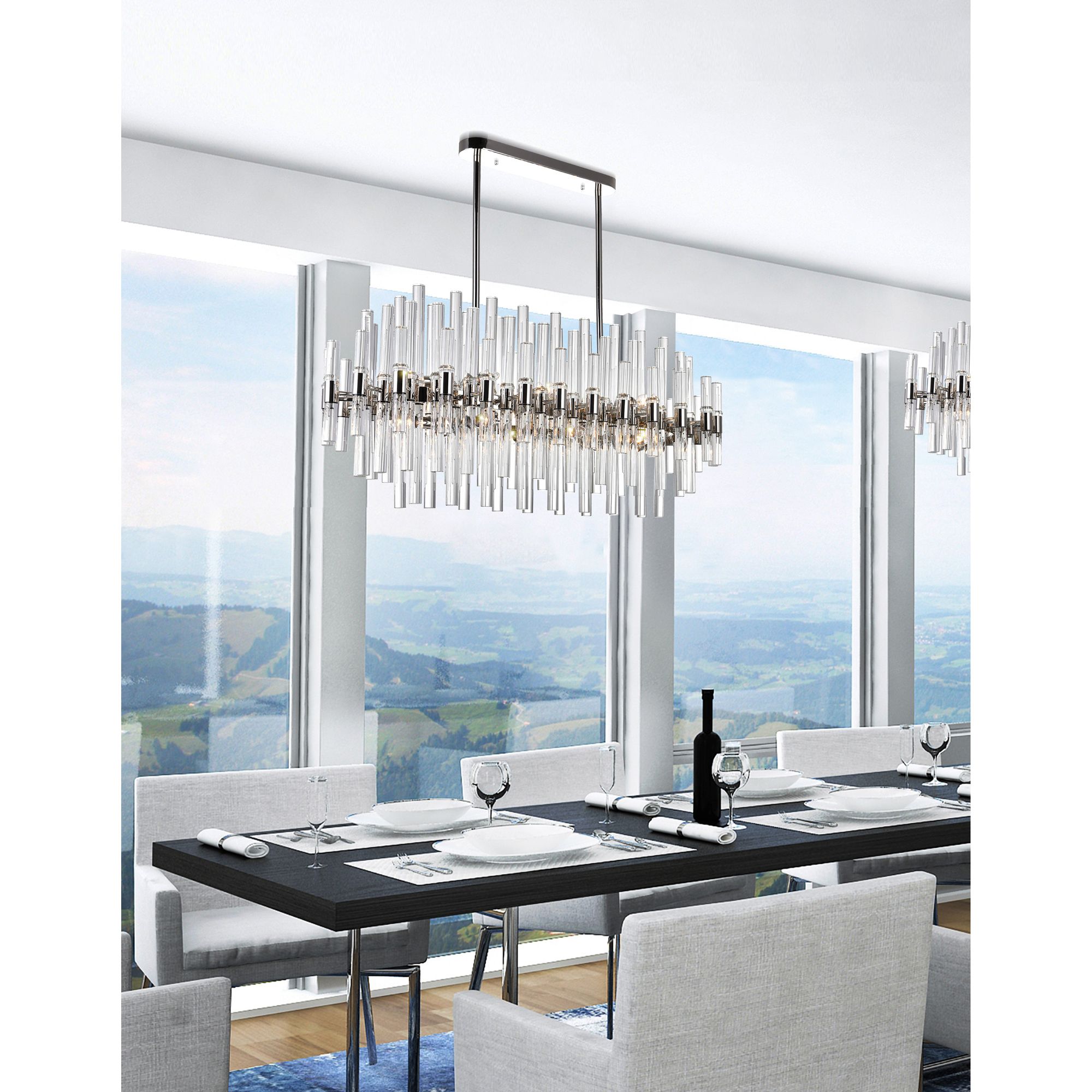 Miroir 16 Light 40in Polished Nickel Chandelier