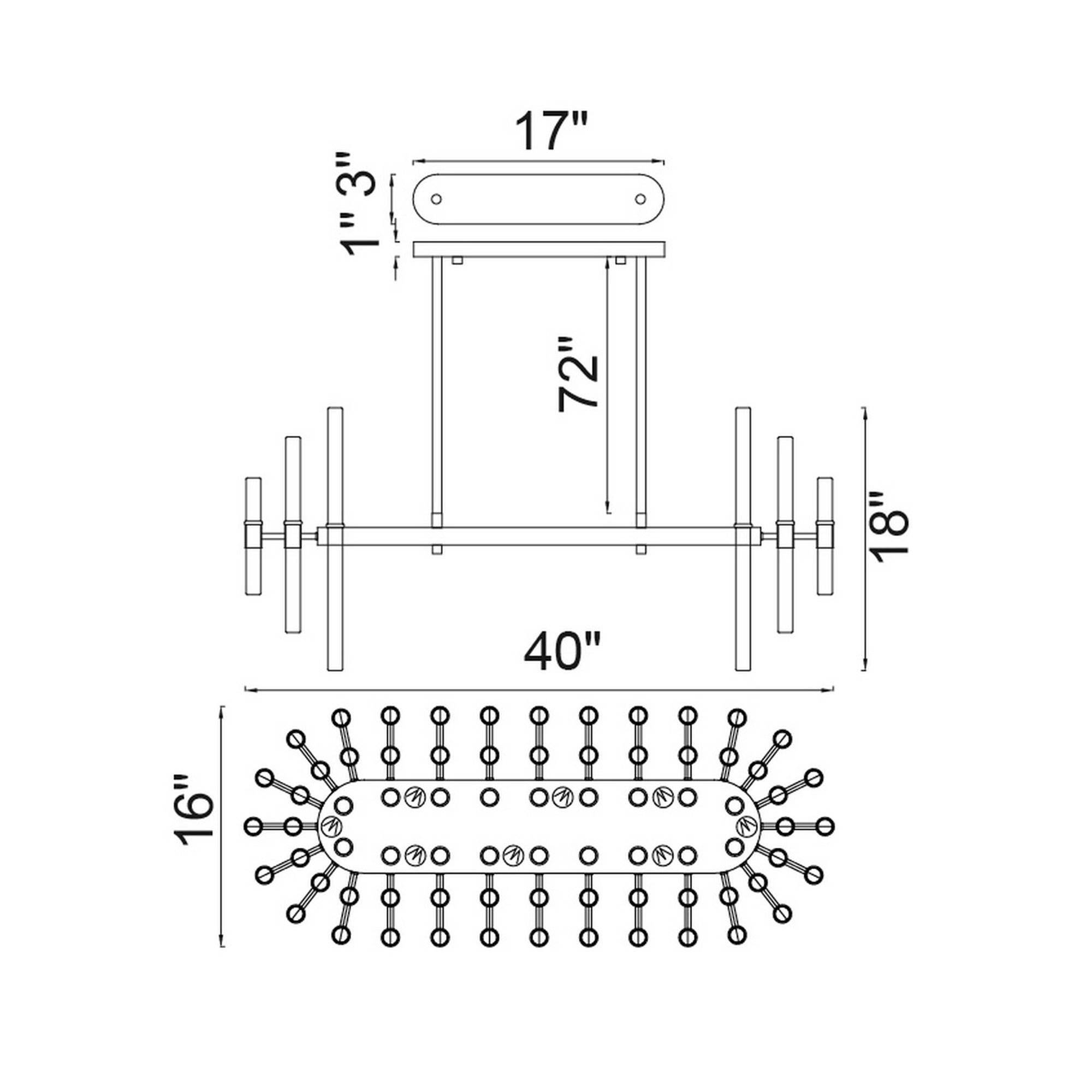 Miroir 16 Light Pool Table Light With Polished Nickel Finish