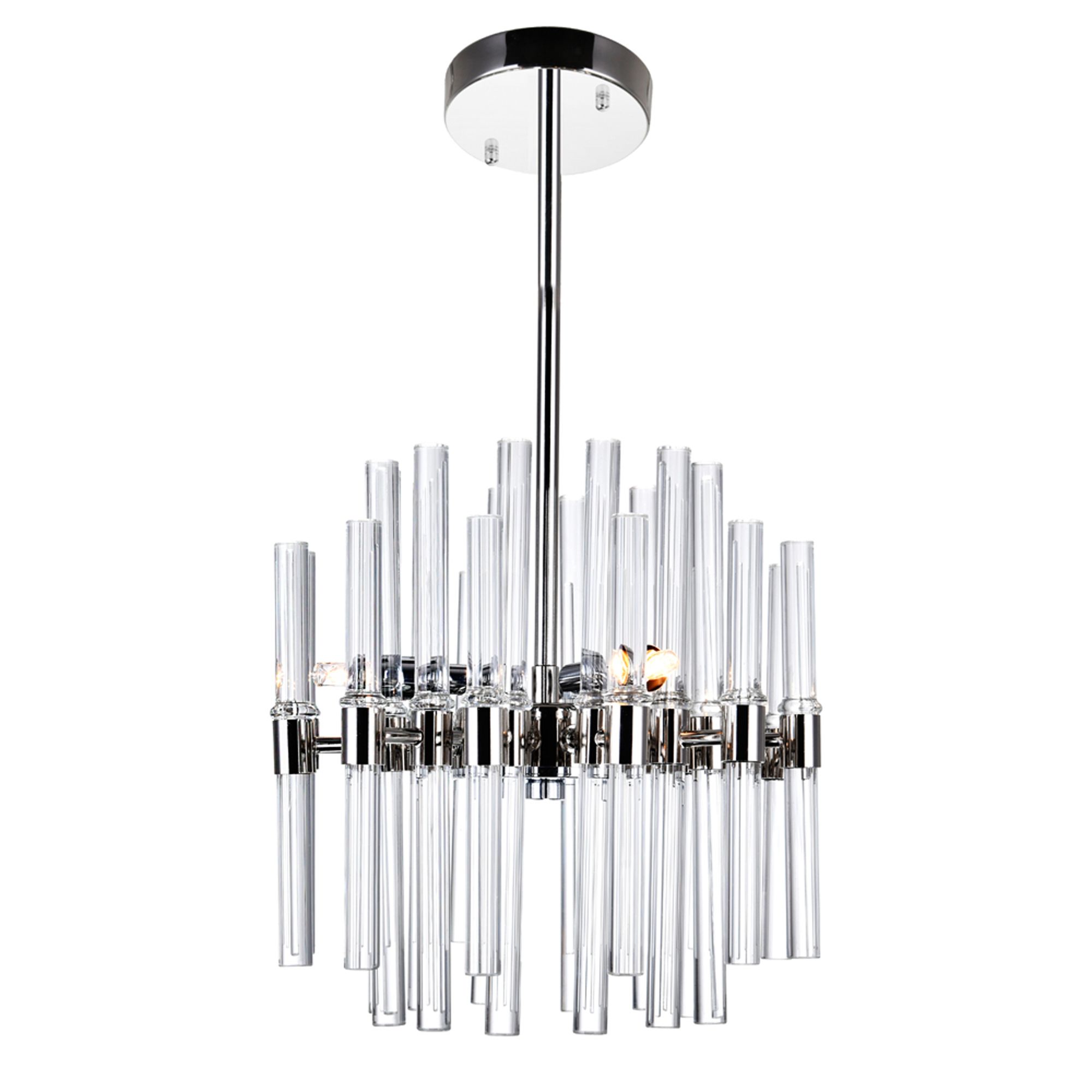 Image 2 Miroir 6 Light 10in Polished Nickel Mini Chandelier more views