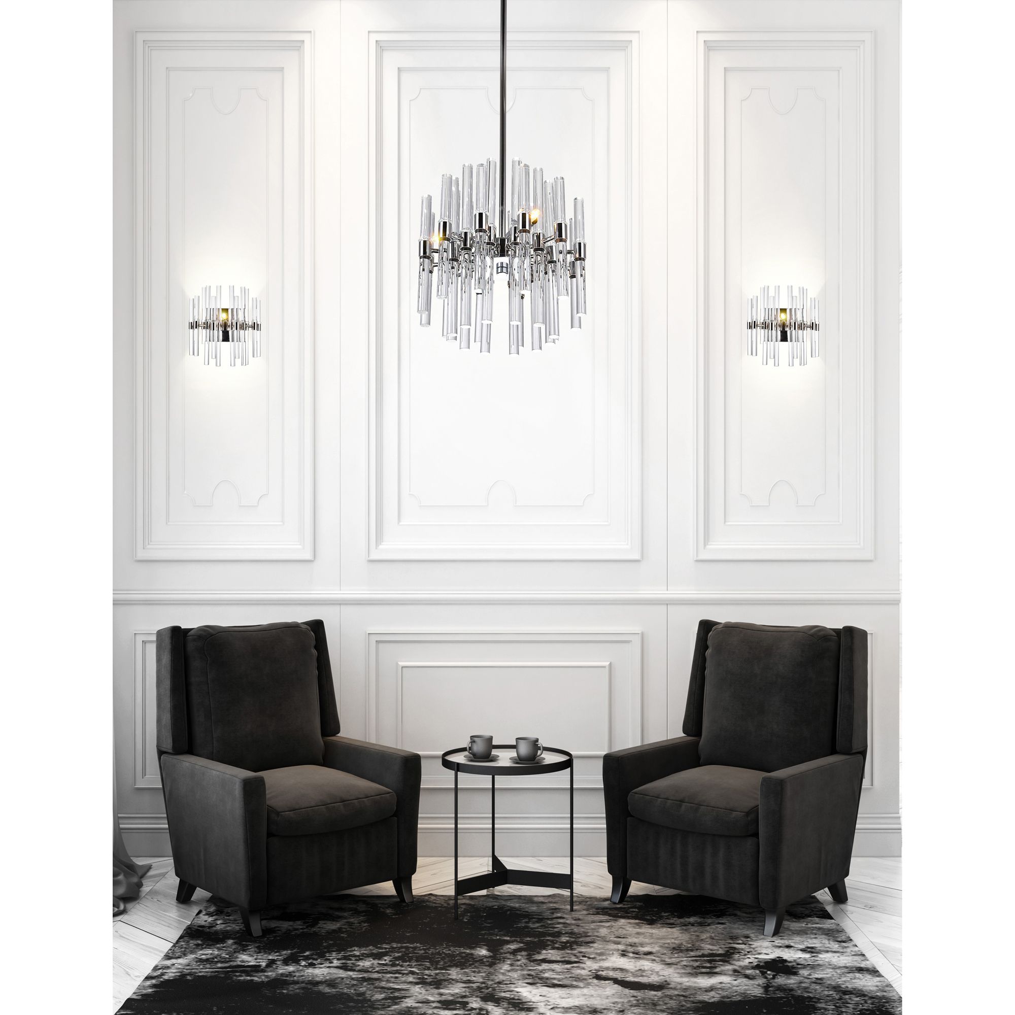Image 6 Miroir 6 Light Mini Chandelier With Polished Nickel Finish more views