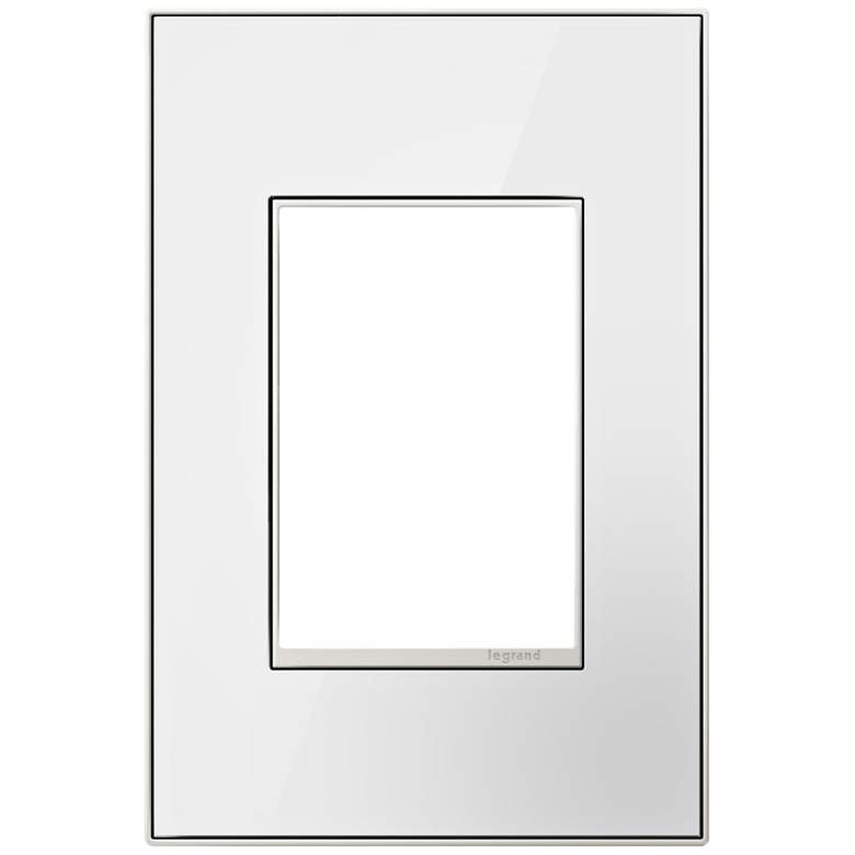 Image 1 Mirror White on White 1-Gang 3-Module Metal Wall Plate