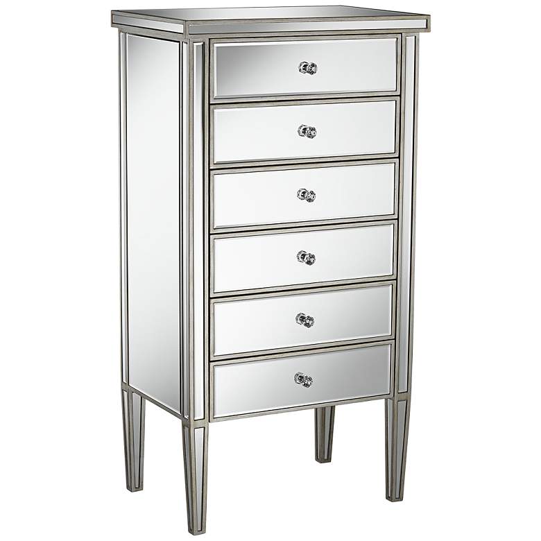 Image 1 Mirrored 6-Drawer Highboy Accent Chest