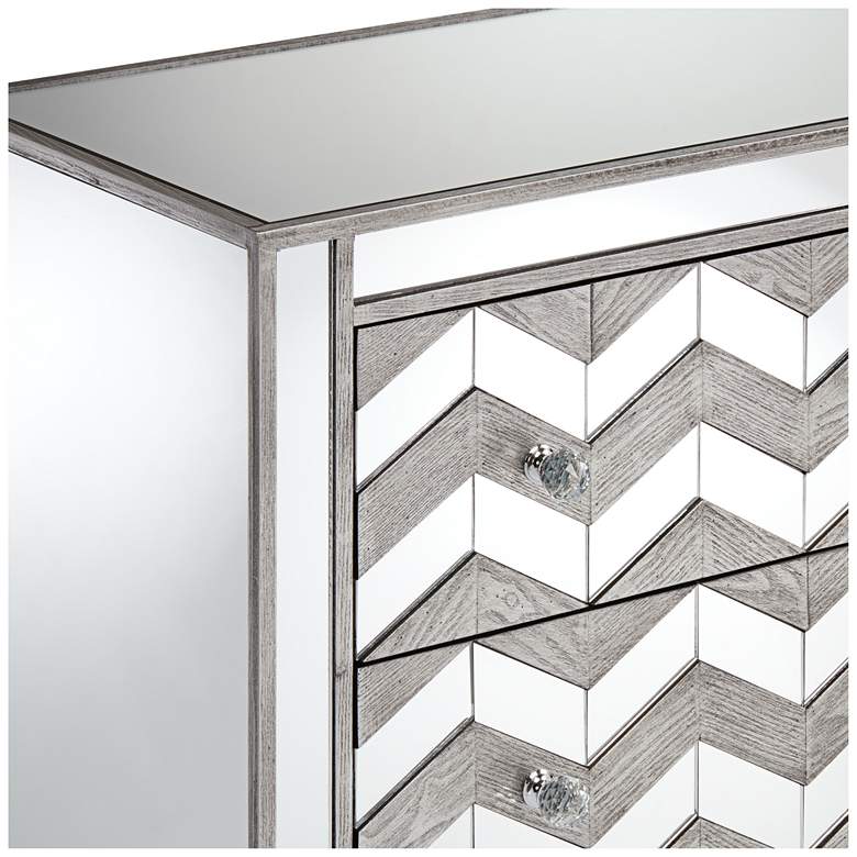 Image 6 Mirrored Chevron 32" Wide 3-Drawer Accent Chest more views