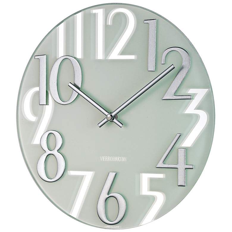 Image 1 Mirrored Numbers Modern 11 1/2 inch Wide Wall Clock