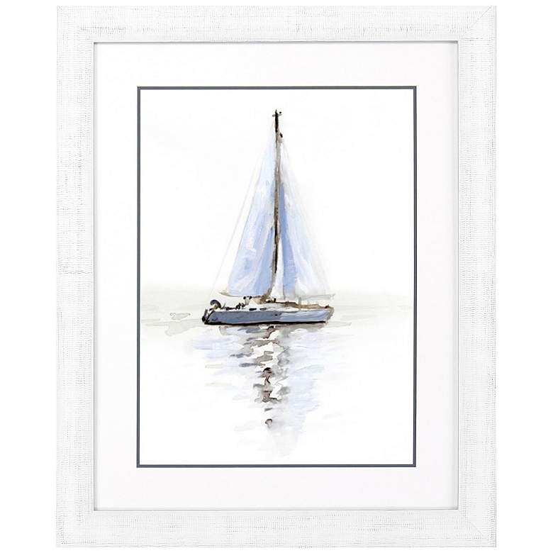 Image 1 Mirrored Sailboat I 28"W x 34"H Framed Art