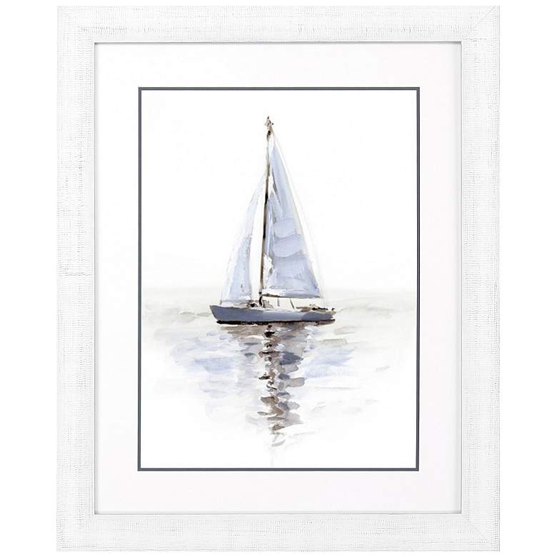 Image 1 Mirrored Sailboat II 28"W x 34"H Framed Art