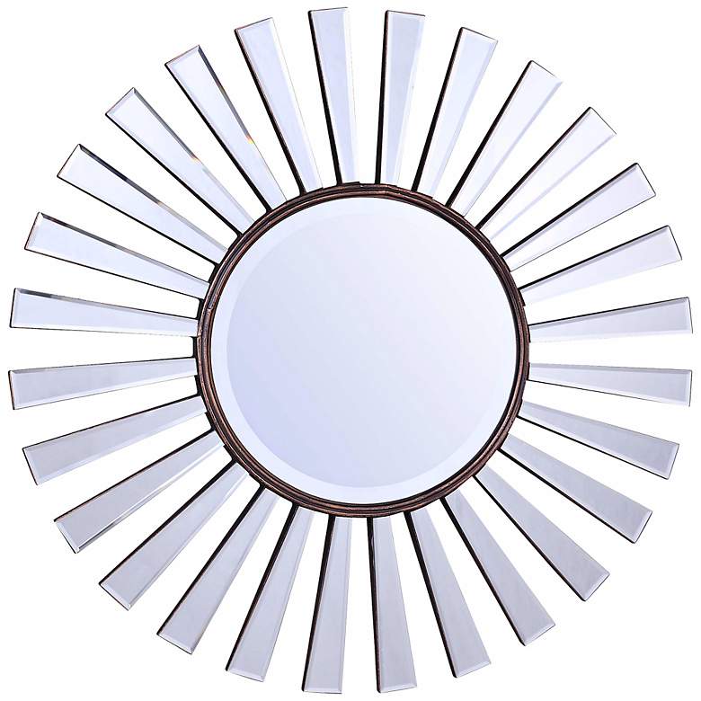 Image 1 Mirrored Sunburst 35 inch Wide Wall Mirror
