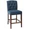 Misha 26" Navy Fabric Tufted Counter Stool