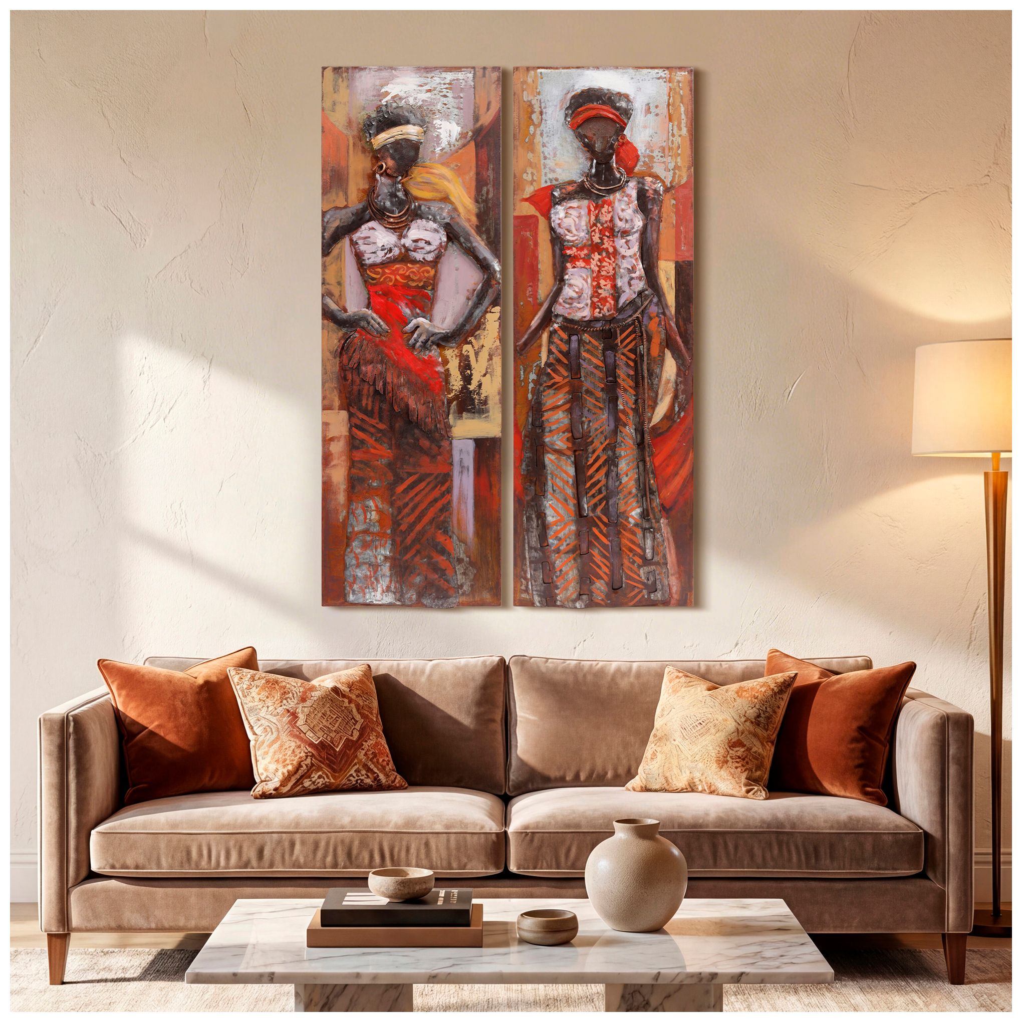 Miss-tic 60" High Mixed Media Metal Dimensional Wall Art in scene