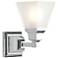 Mission 1-Light 9.5-in Chrome Bell Vanity Light