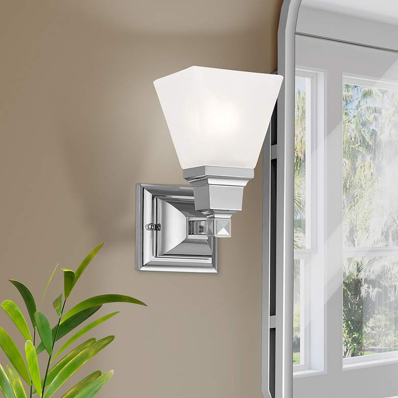 Image 1 Mission 1-Light 9.5-in Chrome Bell Vanity Light