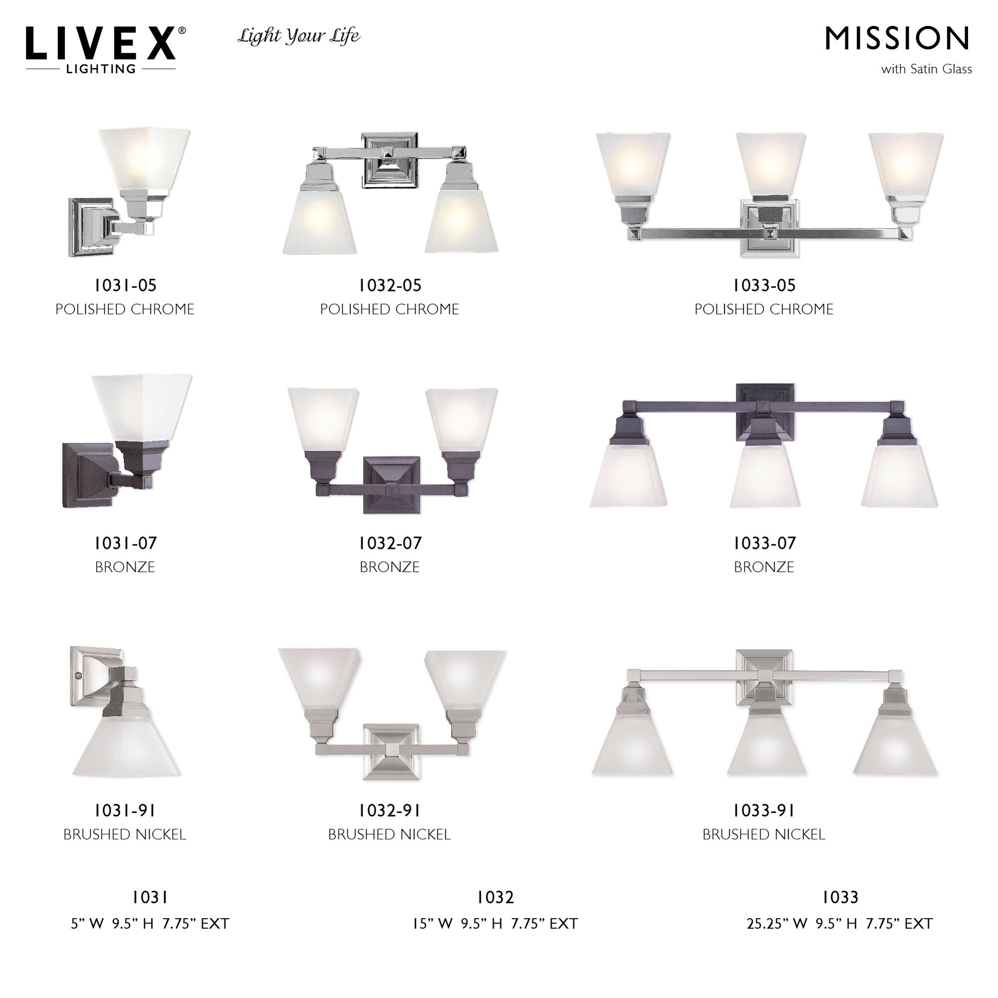 Mission 1-Light 9.5-in Chrome Bell Vanity Light