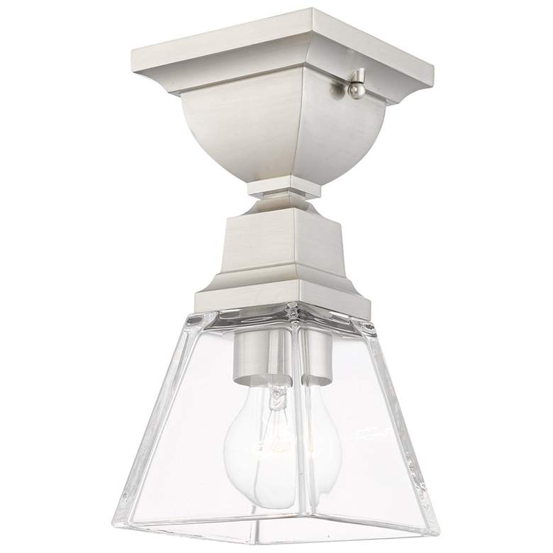 Image 1 Mission 1 Light Brushed Nickel Ceiling Mount