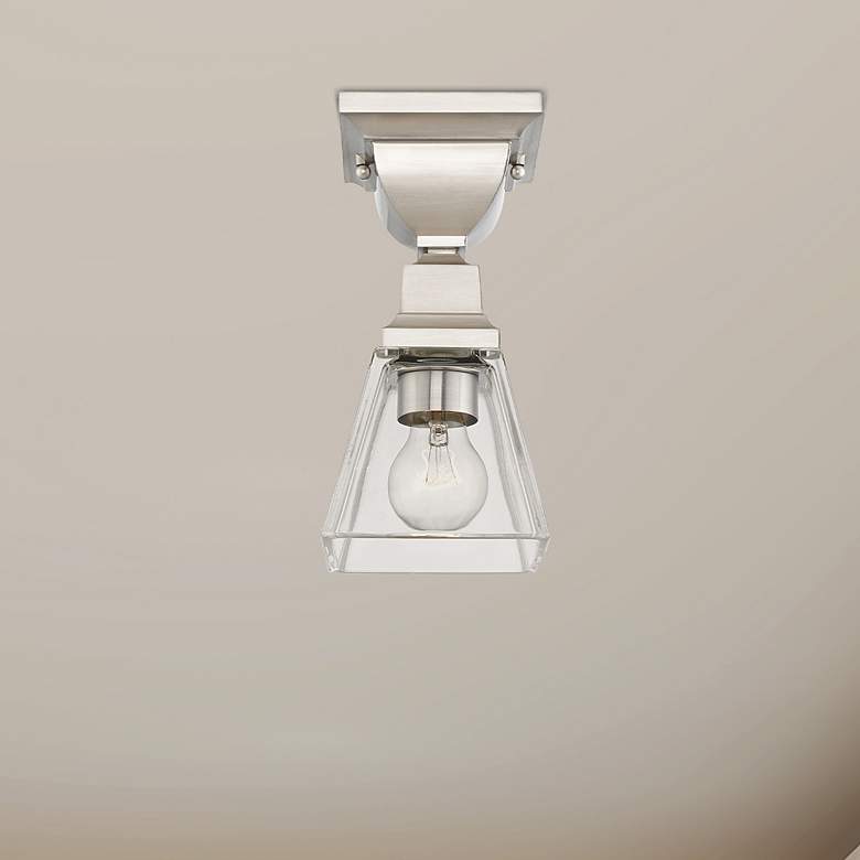 Image 1 Mission 1 Light Brushed Nickel Ceiling Mount