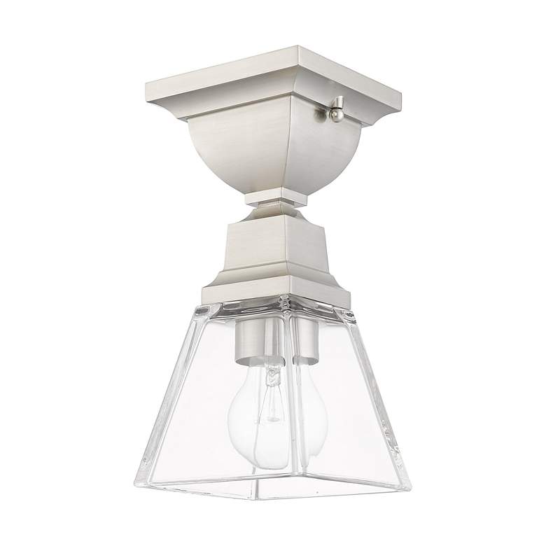 Image 3 Mission 1 Light Brushed Nickel Ceiling Mount more views