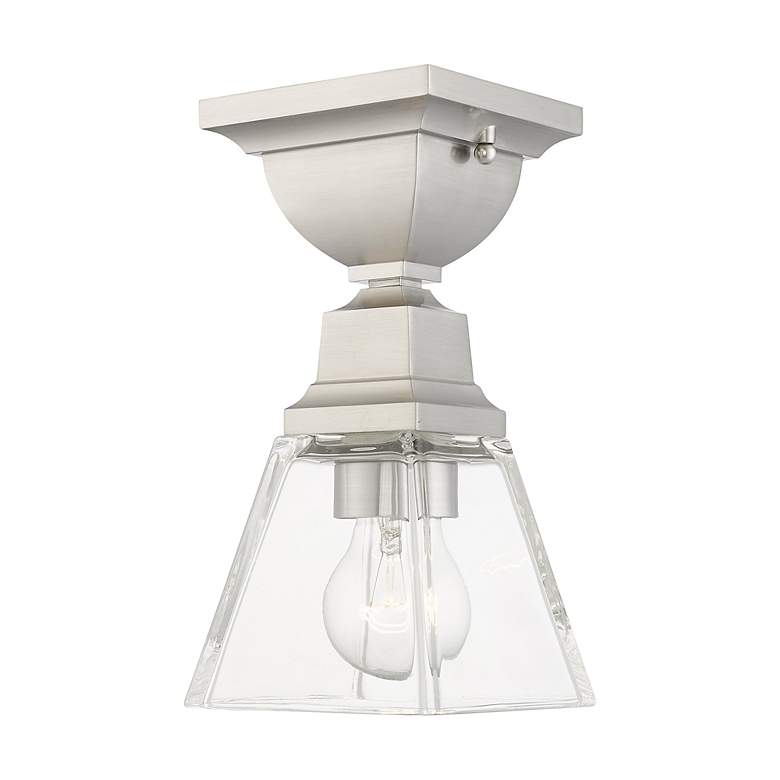 Image 5 Mission 1 Light Brushed Nickel Ceiling Mount more views