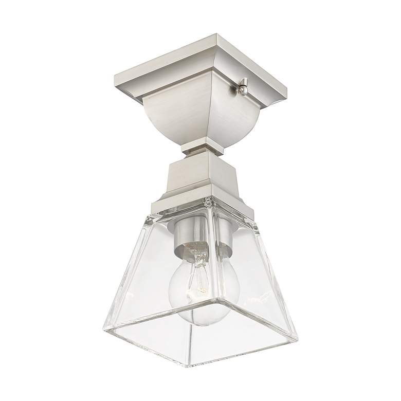 Image 7 Mission 1 Light Brushed Nickel Ceiling Mount more views