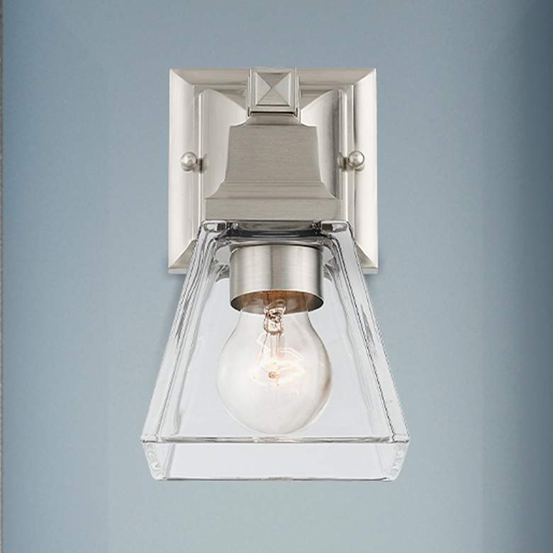 Image 1 Mission 1 Light Brushed Nickel Wall Sconce