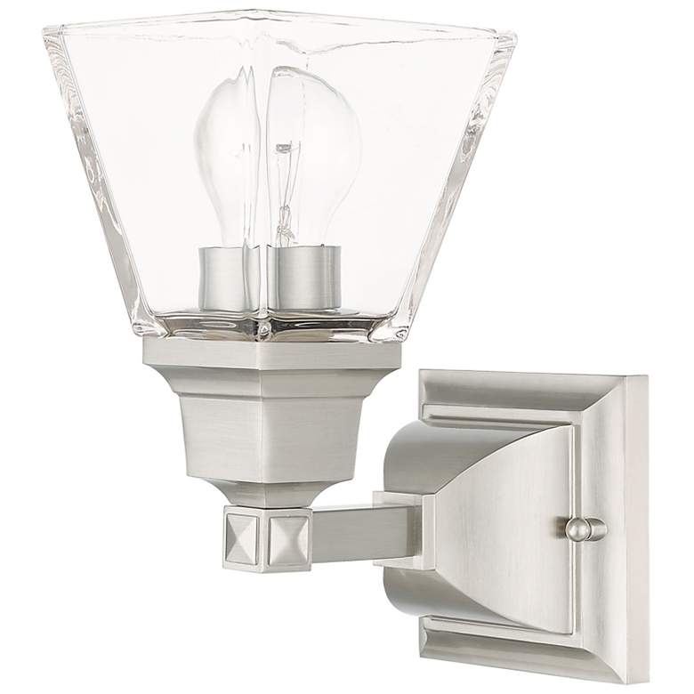 Image 4 Mission 1 Light Brushed Nickel Wall Sconce more views