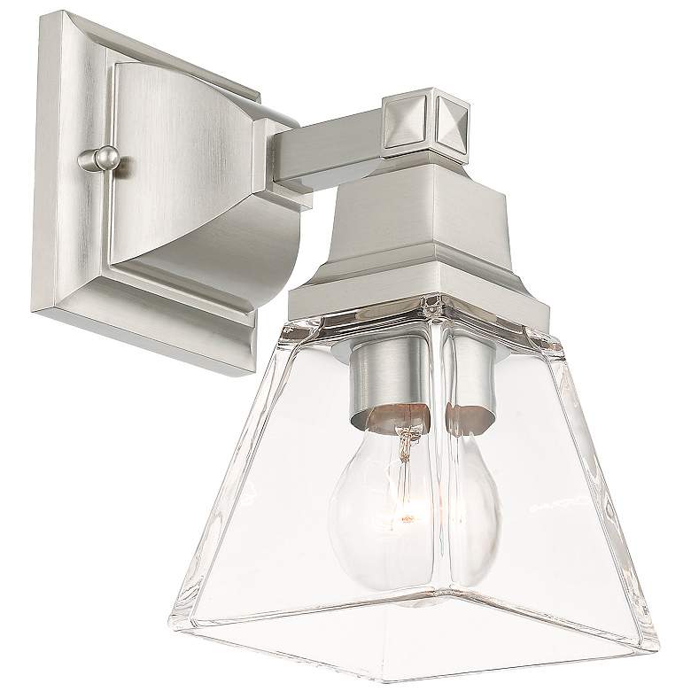 Image 6 Mission 1 Light Brushed Nickel Wall Sconce more views