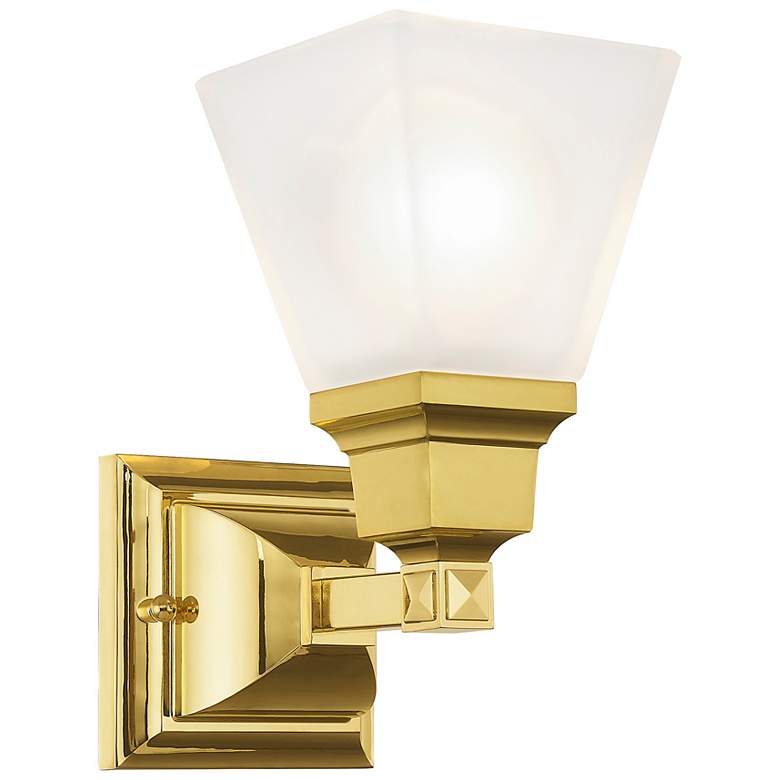 Image 2 Mission 1 Light Polished Brass Wall Sconce