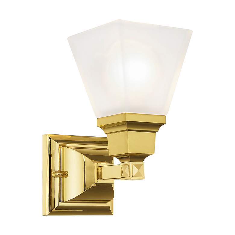 Image 3 Mission 1 Light Polished Brass Wall Sconce more views