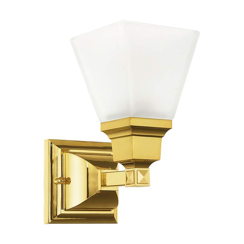 Image 4 Mission 1 Light Polished Brass Wall Sconce more views