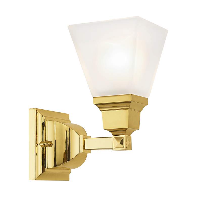 Image 5 Mission 1 Light Polished Brass Wall Sconce more views