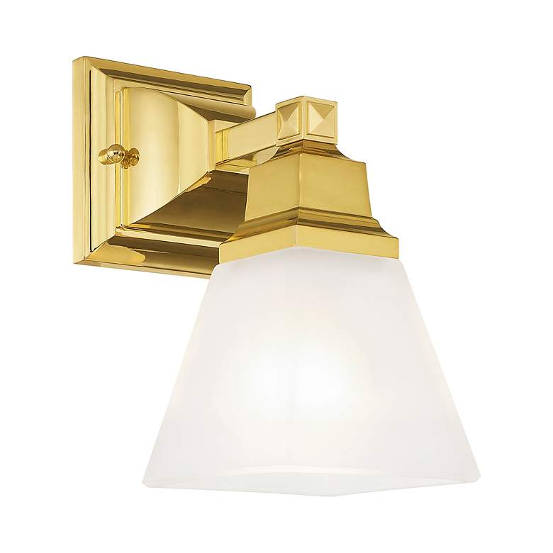 Image 6 Mission 1 Light Polished Brass Wall Sconce more views