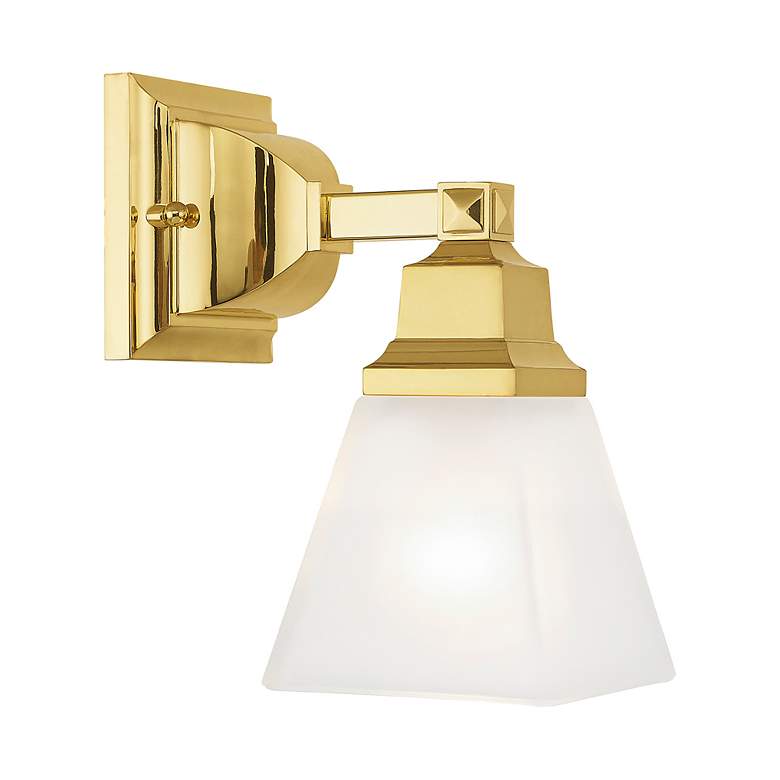 Image 7 Mission 1 Light Polished Brass Wall Sconce more views