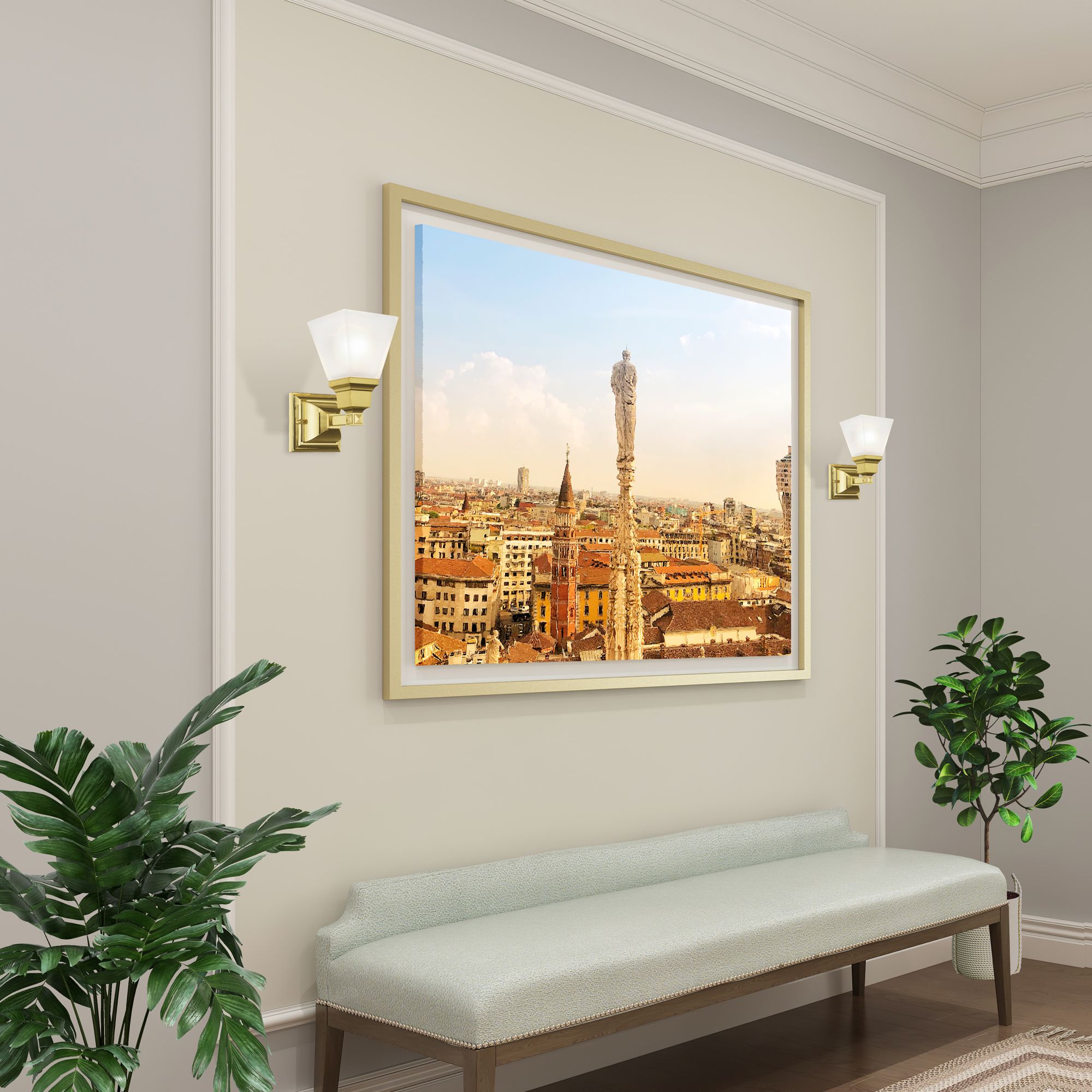 Mission 1 Light Polished Brass Wall Sconce