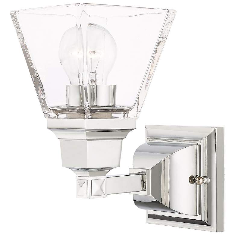 Image 2 Mission 1 Light Polished Chrome Wall Sconce