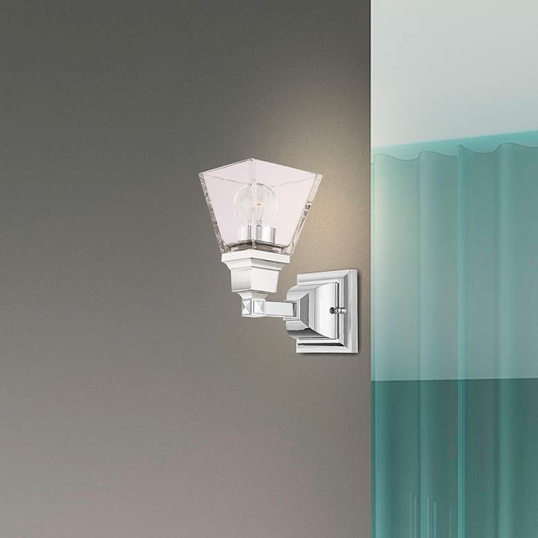 Image 1 Mission 1 Light Polished Chrome Wall Sconce