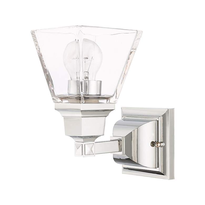 Image 4 Mission 1 Light Polished Chrome Wall Sconce more views