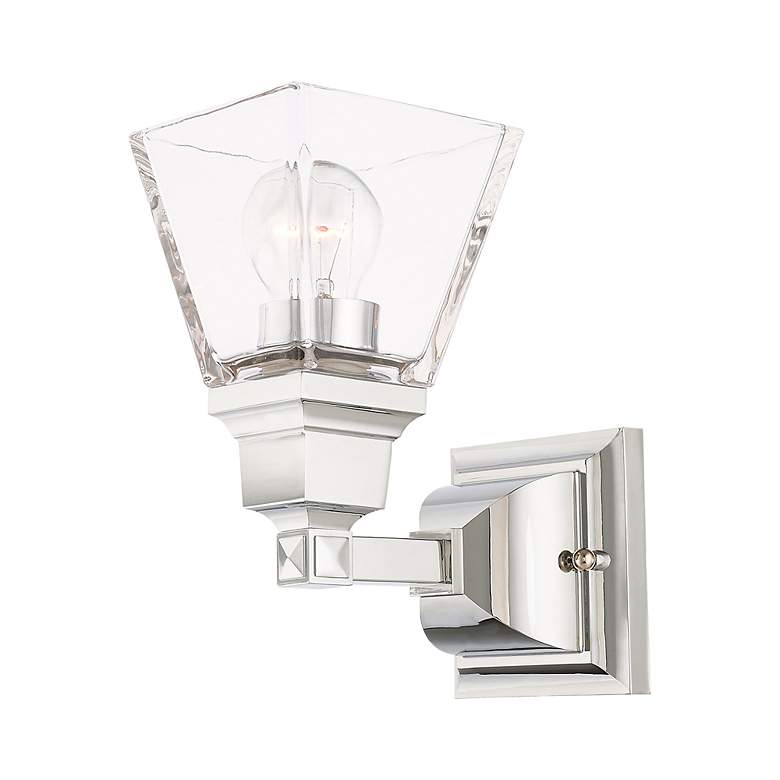 Image 5 Mission 1 Light Polished Chrome Wall Sconce more views