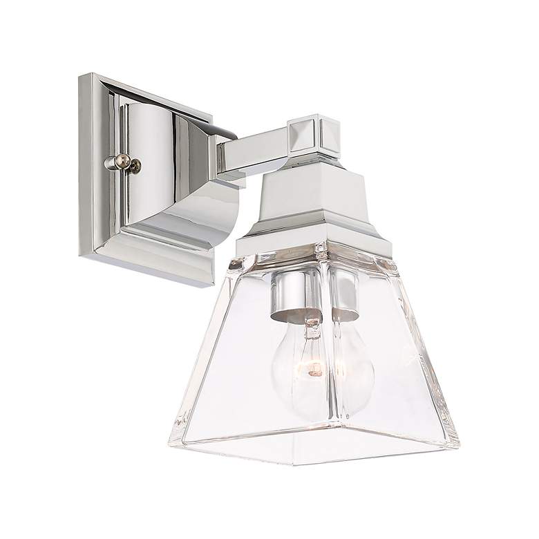 Image 6 Mission 1 Light Polished Chrome Wall Sconce more views