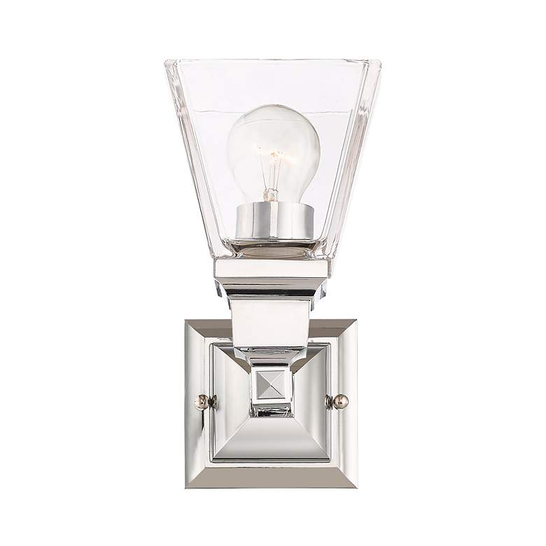 Image 7 Mission 1 Light Polished Chrome Wall Sconce more views