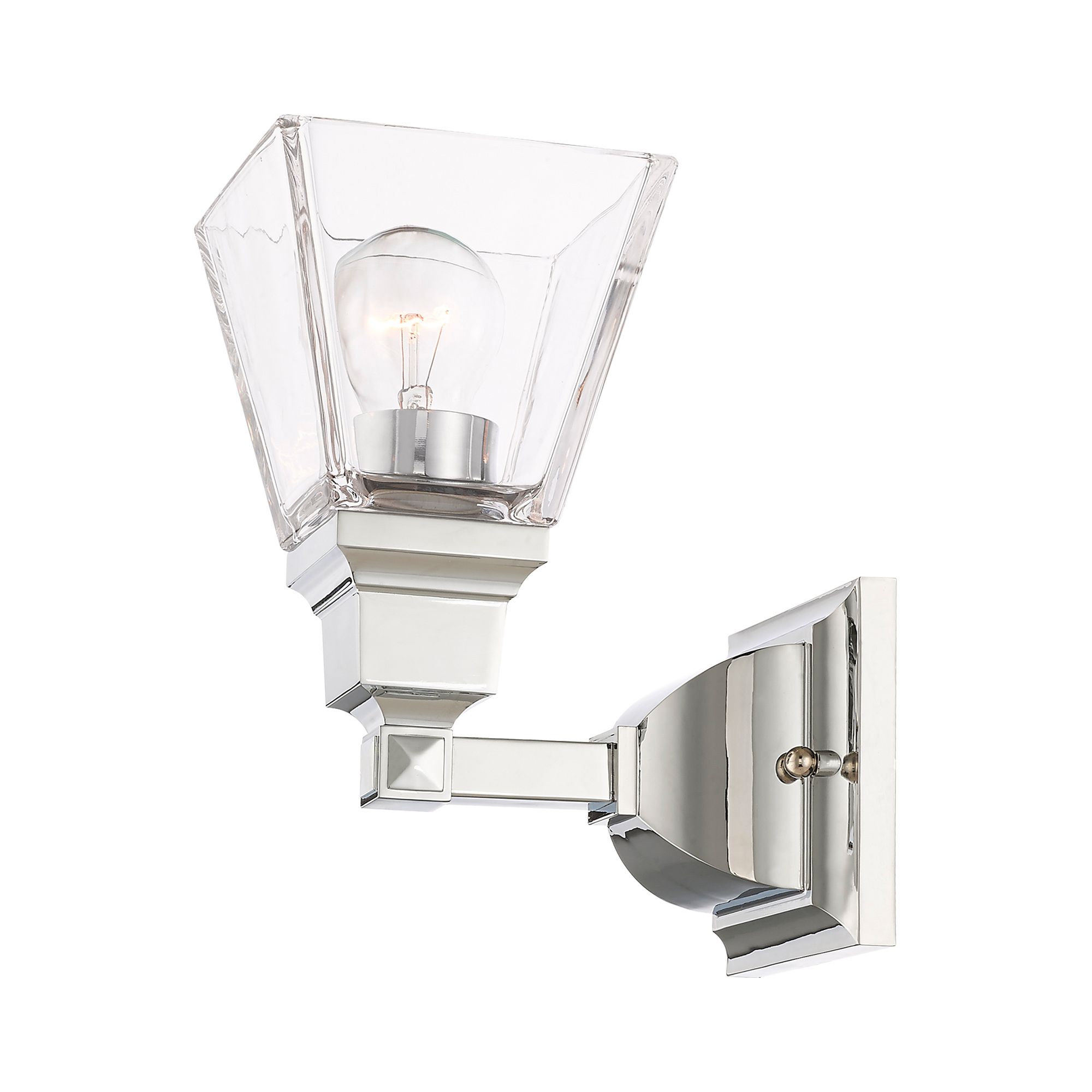 Mission 1 Light Polished Chrome Wall Sconce