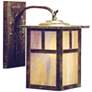 Mission 11 3/4"H Gold Glass Lantern Outdoor Wall Light