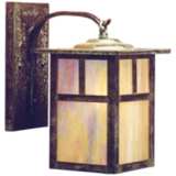 Mission 11 3/4&quot;H Gold Glass Lantern Outdoor Wall Light