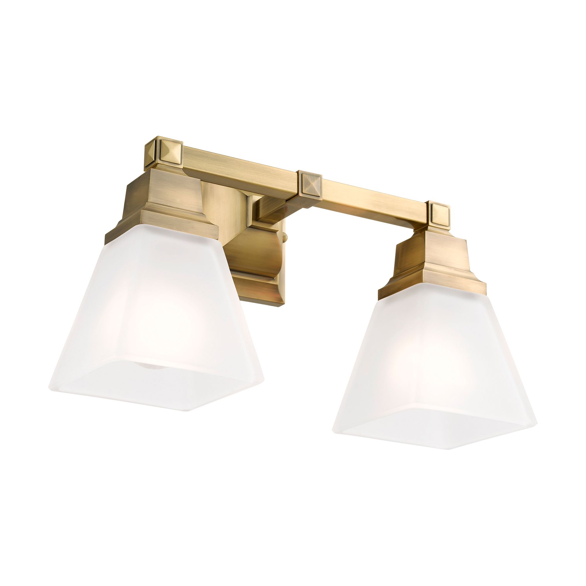 Mission 2-Light 9.5-in Antique Brass Bell Vanity Light